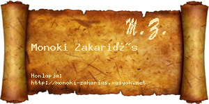Monoki Zakariás névjegykártya